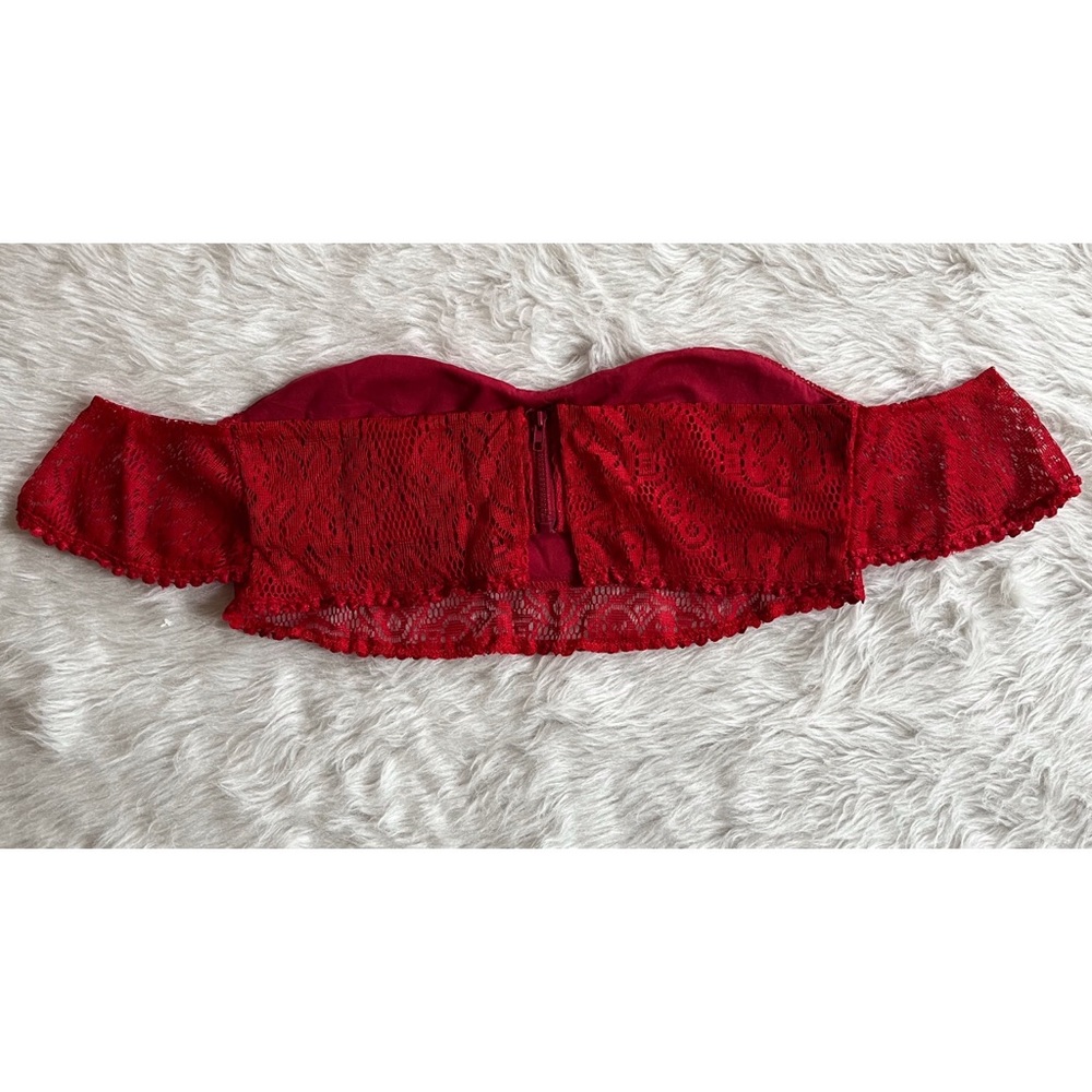 Red Lace 2 Piece Skirt Set Size Medium NWOT - Picture 7 of 12